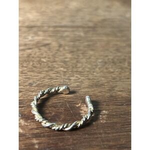 Vintage Sterling Silver And Gold plate Filigree Wrap Ring Sz.7 Art Deco Academia